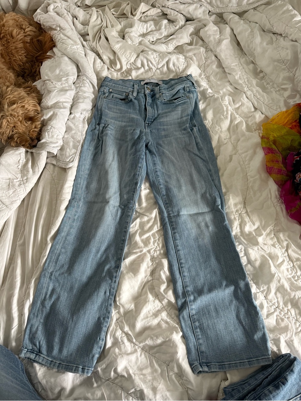 AYR The Skate Wide Leg Flare Jeans Light Wash Size 28 Made in USA Premium Denim